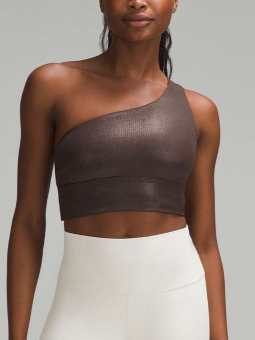 Lululemon Align Asymmetrical Ribbed Bra Light Support, C/D Cup Espresso Brown 8